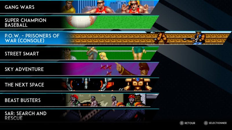 SNK 40th Anniversary Collection - Des menus clairs