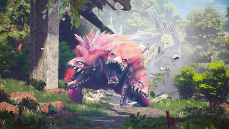 un cerbere rose facon Biomutant