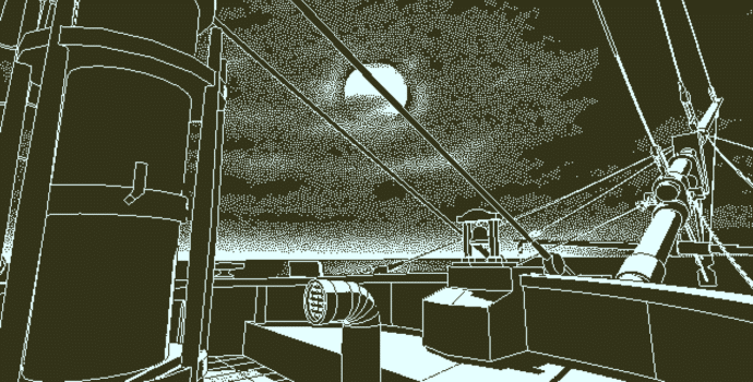 return of the obra dinn, de Lucas Pope. Graphismes retro façon MacIntosh bilan 2018