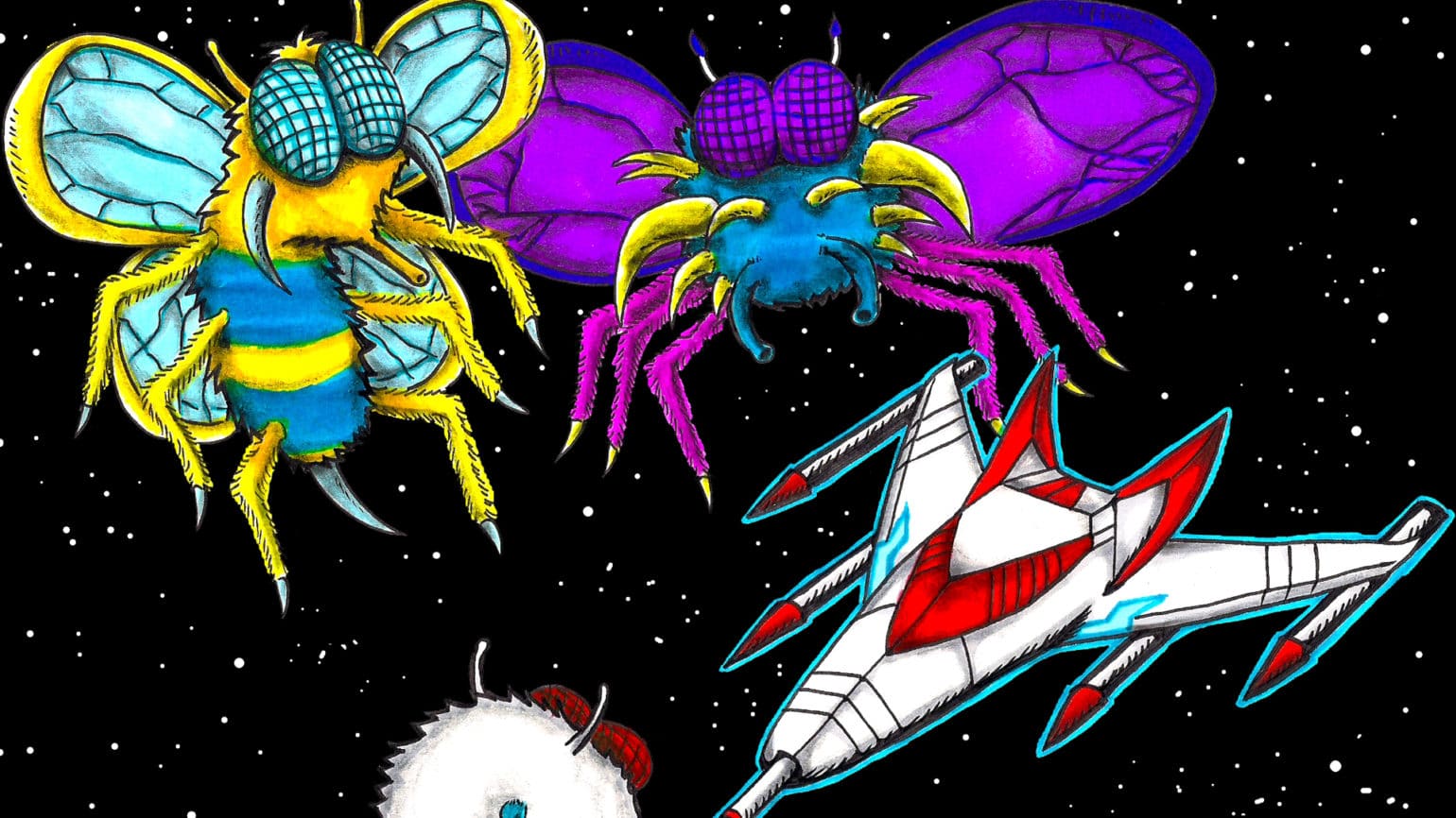 Galaga Revenge vaisseau insectes