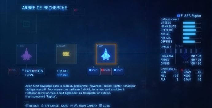 ace combat 7: skies unknown test achat avion