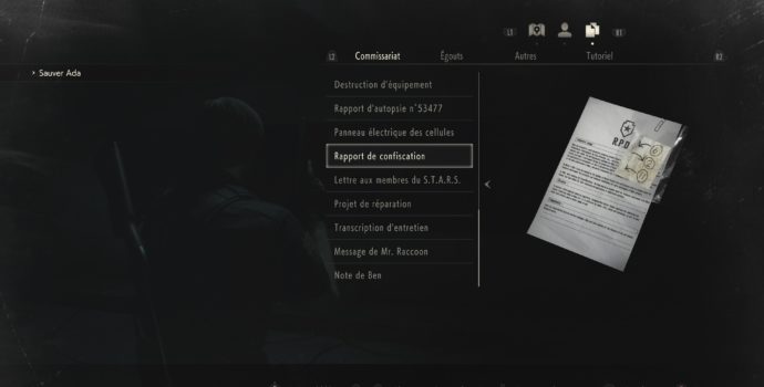 resident evil 2 soluce combinaison coffre commissariat 2 document