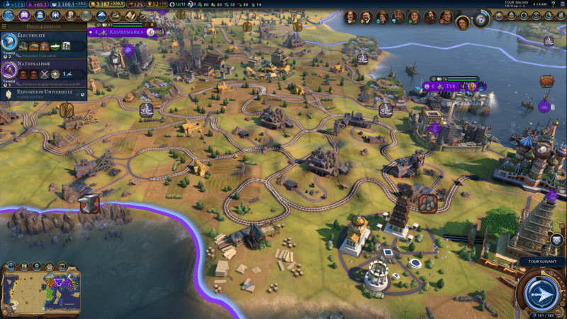 Test civilization VI gathering storm réseau ferroviaire