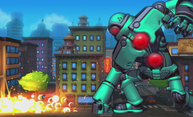 Mechstermination Force boss-fight attaque de feu