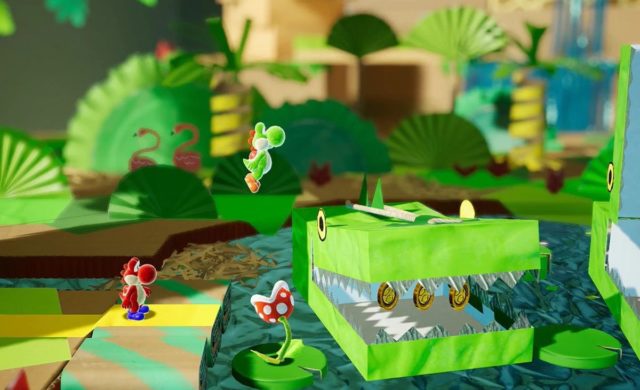 Yoshi's Crafted World crocodile en carton