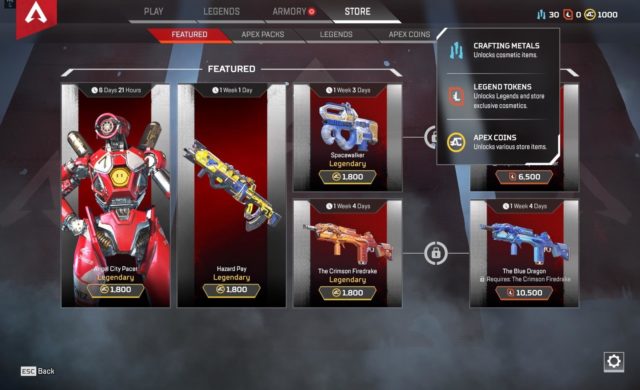 apex legends magasin