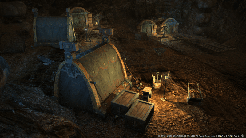 Final Fantasy XIV Fan Festival - Camp de Nains dans une mine