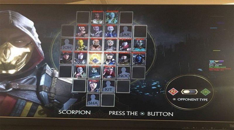 Mortal Kombat XI Ecran de selection personnage