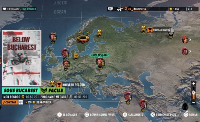 Test Trials Rising - Carte du monde