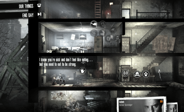 This War of Mine fillette malade refuge