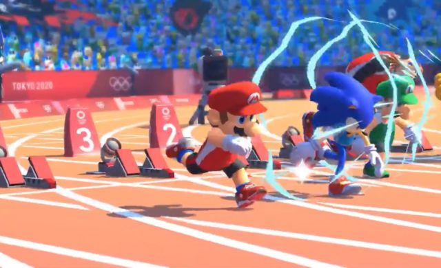 Mario et Sonic aux jeux olympiques de Tokyo 2020 course