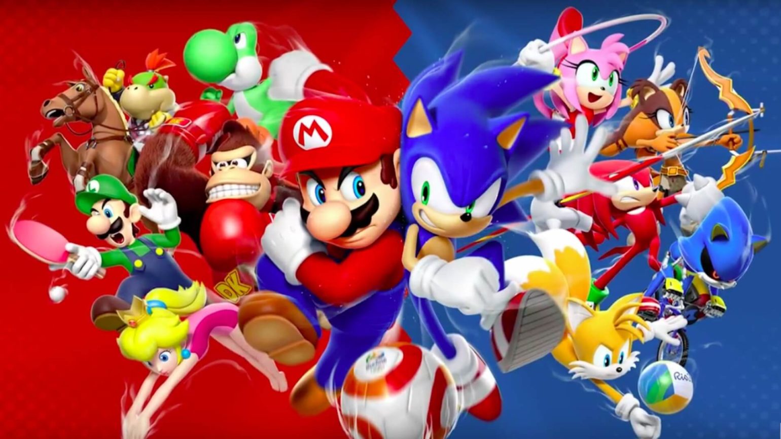 sega illustration mario et sonic aux jeux olympiques de rio 2016