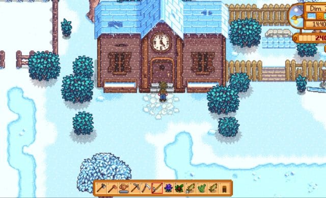 stardew valley centre communautaire neige