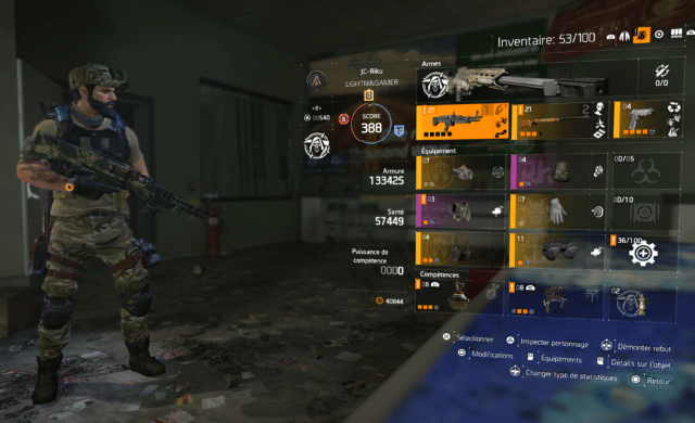 test the division 2 personnage