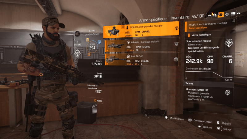 test the division 2 spécialisations