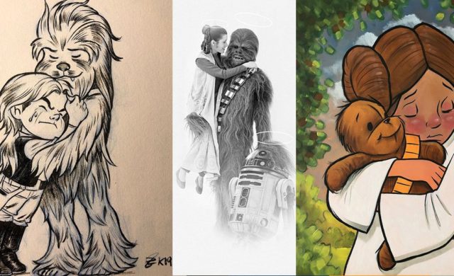 Star Wars décès Peter Mayhew dessin hommage