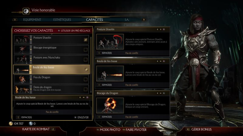 mortal kombat 11 personnalisation liu kang