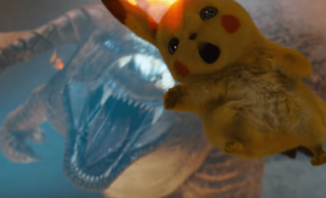 Détective Pikachu combat Pikachu versus Dracaufeu