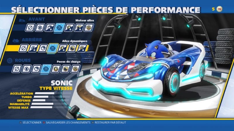 Team Sonic Racing - Personnalisation visuelle