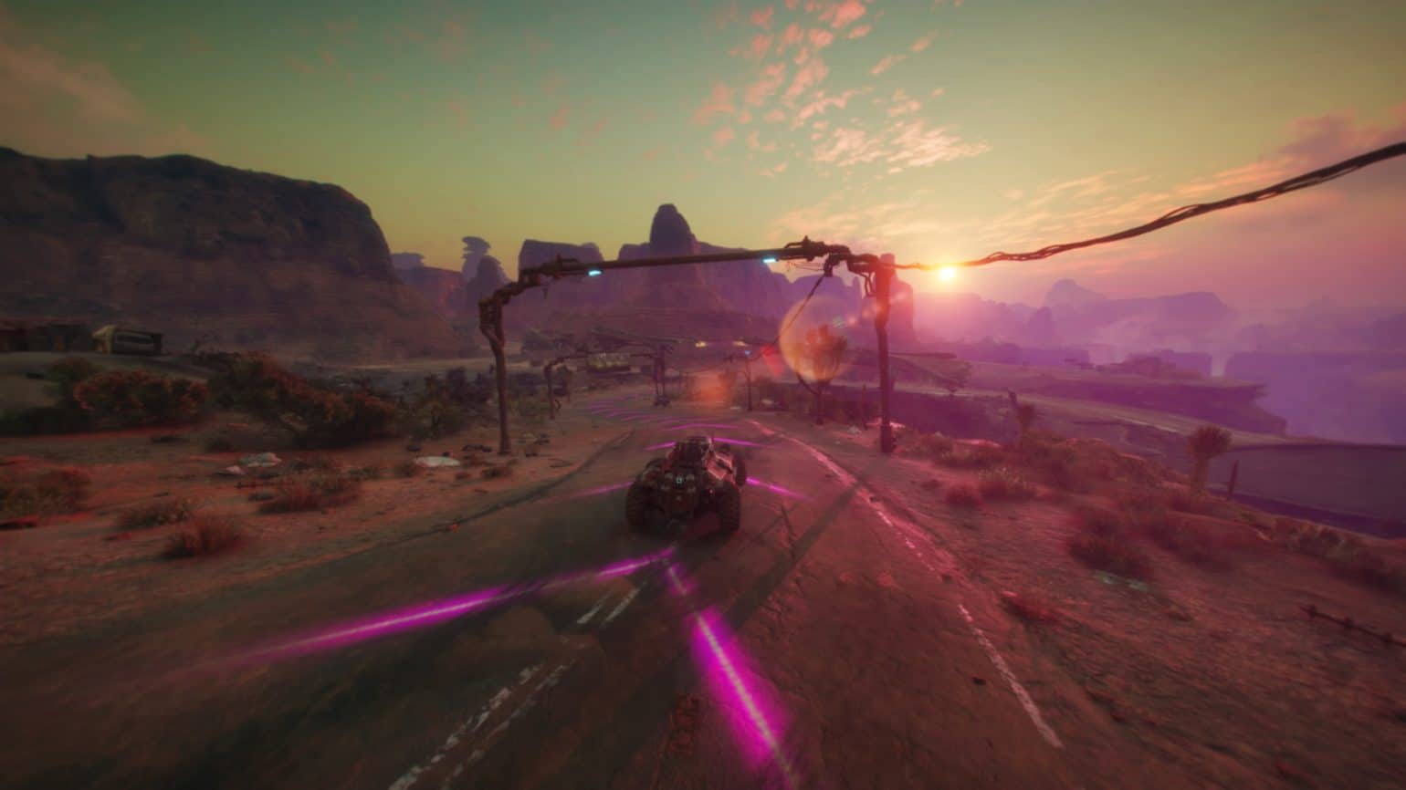 test RAGE 2 - paysage en voiture