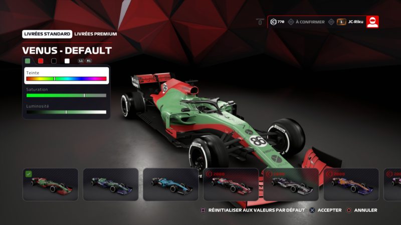 Test F1 2019 personnalisation moniplace