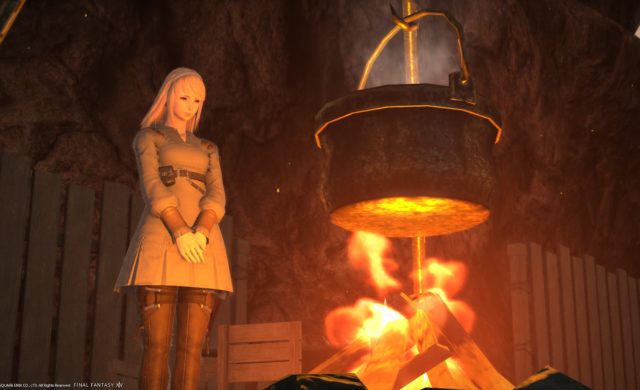 Final Fantasy XIV Shadowbringers - repas au feu de bois