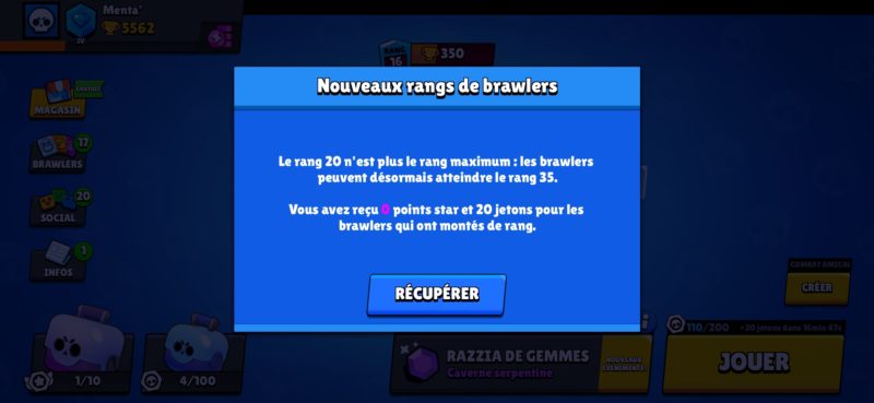 brawl stars niveau 35 trophées jetons