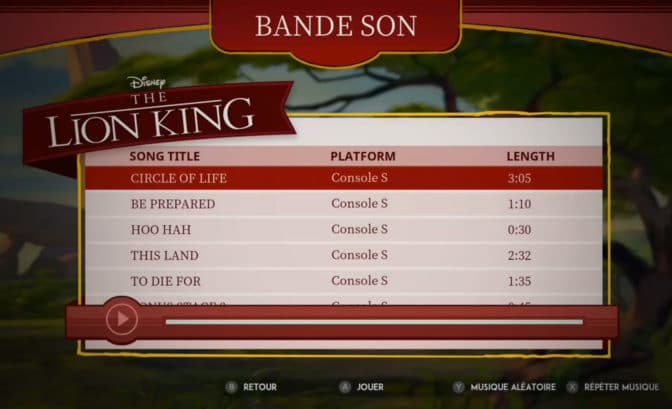 bande son roi lion nintendo switch galerie