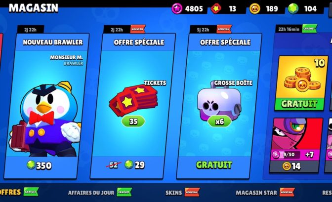 brawl stars loot box gratuites skin