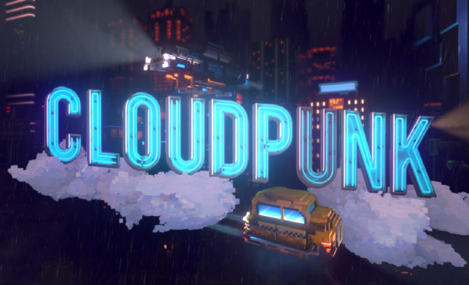 Cloudpunk titre écran démarrage