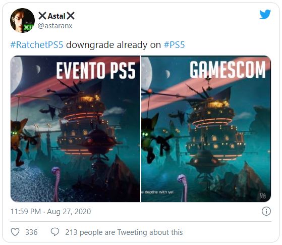 Tweet Ratchet & clank downgrade