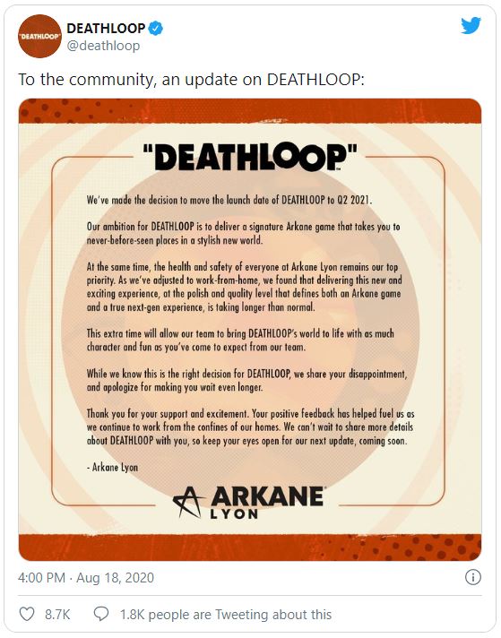 Deathloop Tweet Report