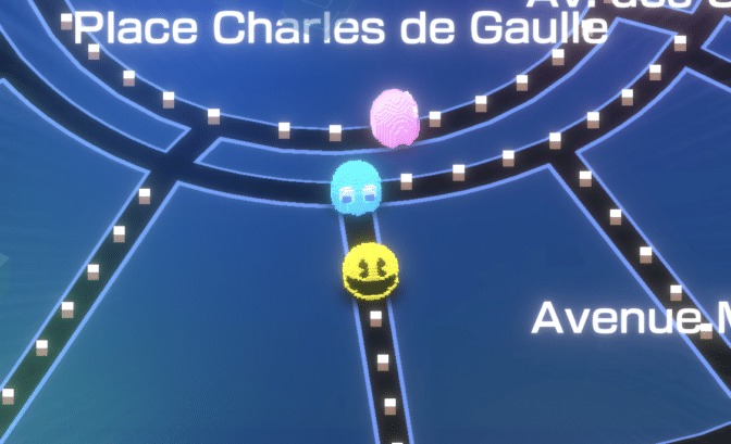 Pac-Man Geo gameplay place charles de gaulle paris