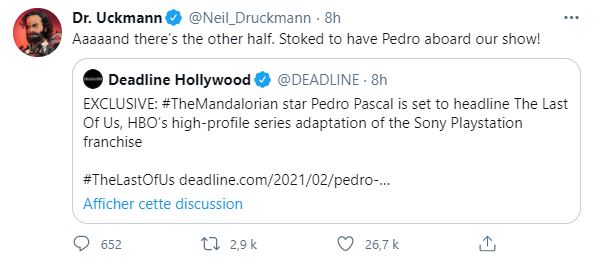 tweet Druckman Pedro Pascal Last of Us