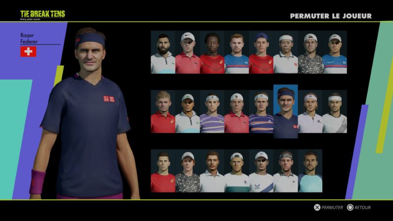 Test Tennis World Tour 2 PS5 - joueurs masculins