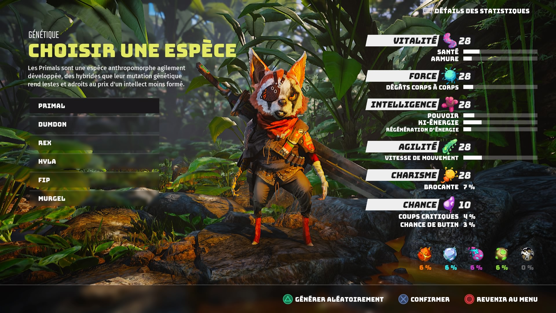 Biomutant Espèces