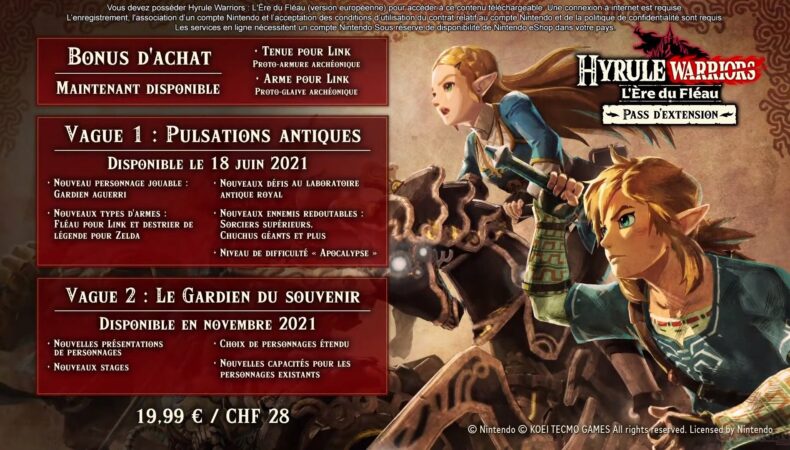 Hyrule Warriors: l'ère du fléau détails pass