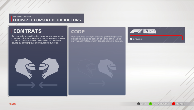 F1 2021 carrière à deux