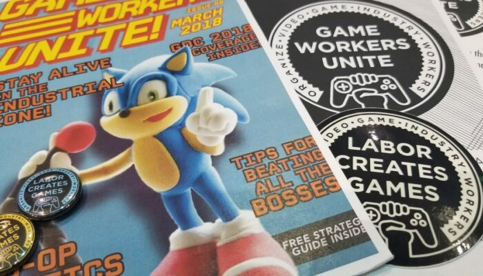 Flyer et stickers de la Game Workers Unite