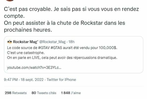 Leak GTA 6 tweet chute rockstar