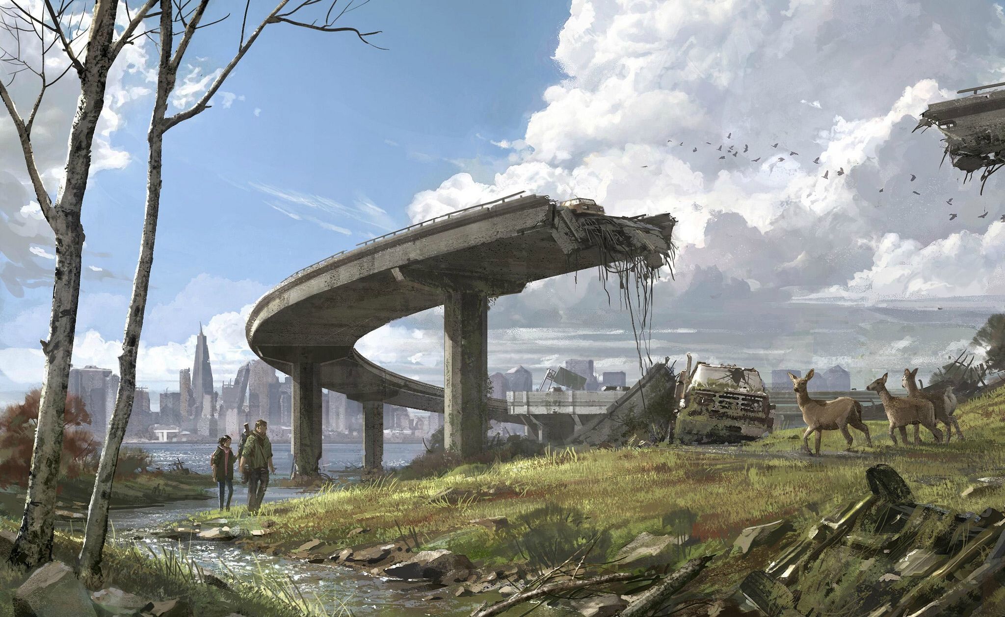 Concept Art The Last Of Us environnement Post Apo