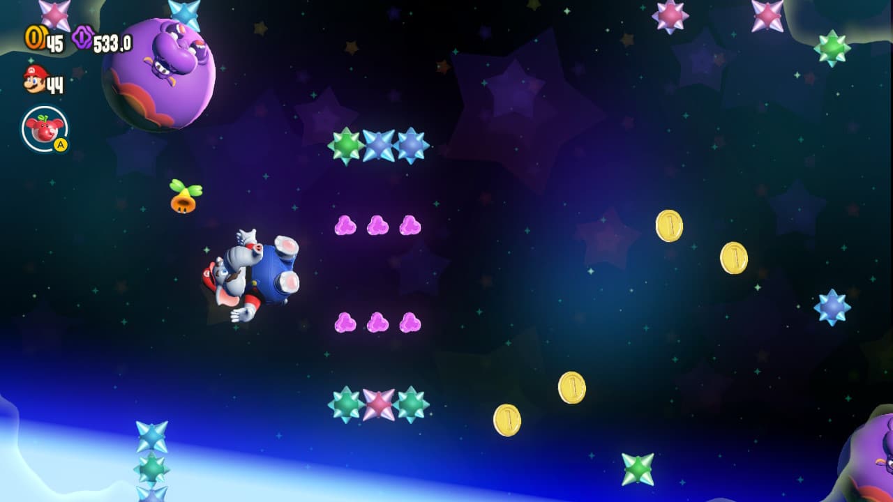 Super Mario Bros. Wonder éléphant dans l'espace