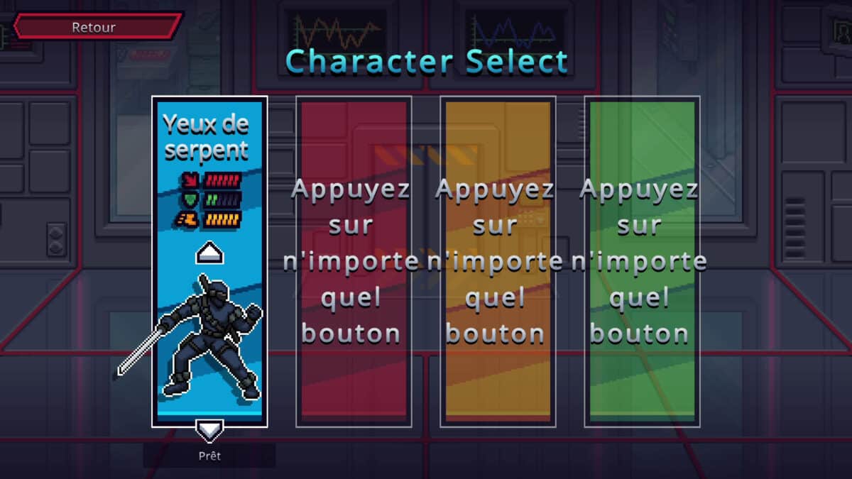 L'écran de selection des personnages de Wrath of the Cobra