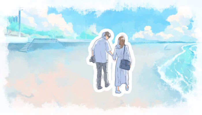 Image d'une balade sur la plage dans Dear Me I Was